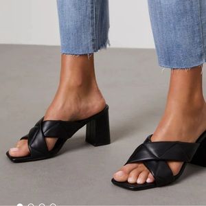 SHU SHOP QUILTED BLACK HEELS